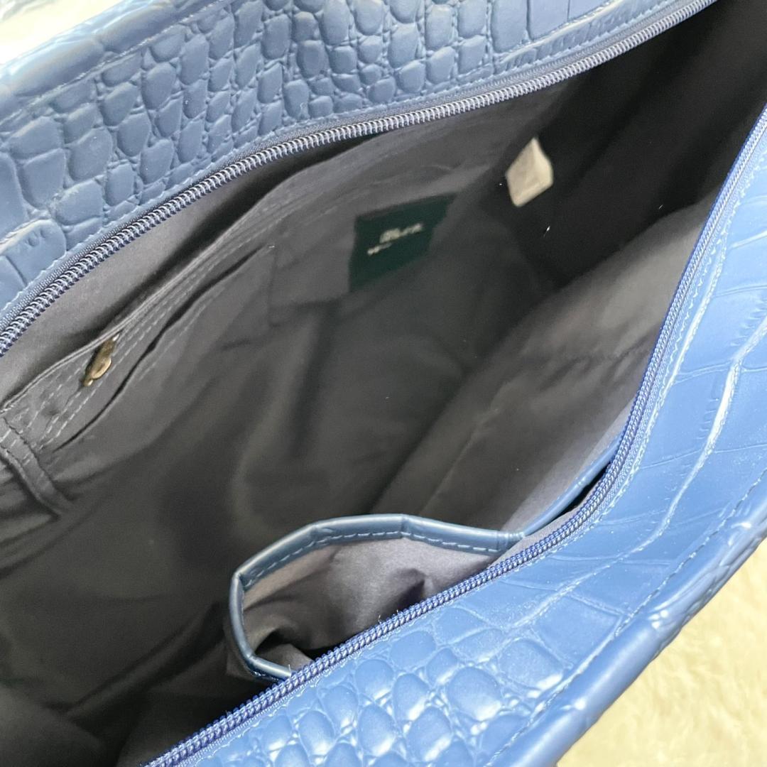 未使用タグ付き✨テットオム クロコ トートバッグ ブルー A4可