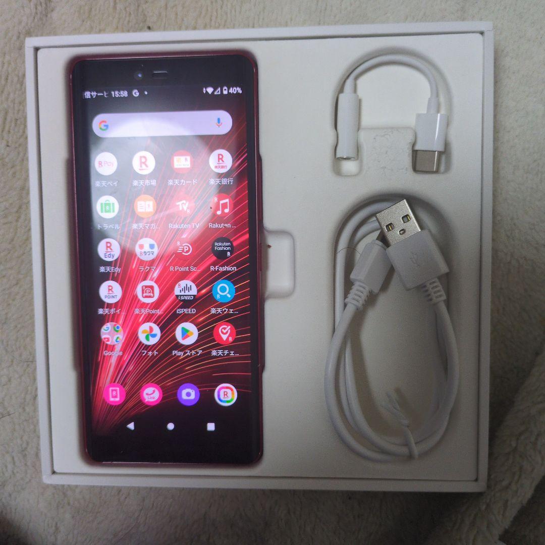 (美品) rakuten HAND５G クリムゾンレッド(装着ケース付) 一 番 安いスマホ・タブレット・パソコン - 美品！Rakuten Hand