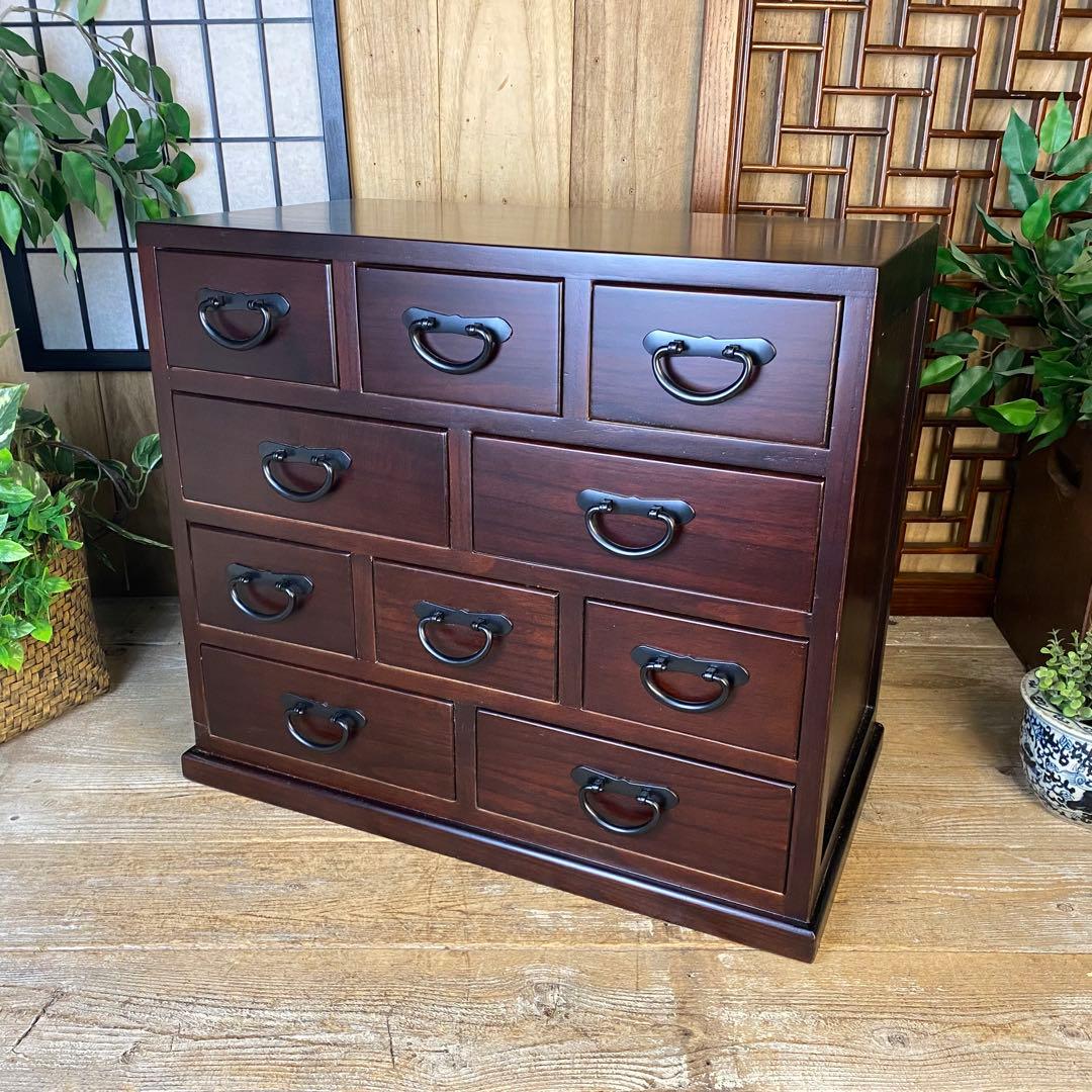 期間限定！セール中！民芸家具桐材多引き出しチェストタンスD48㎝×65㎝ 大幅値下げセール中！木製多引き出し桐チェストタンスDホワイト