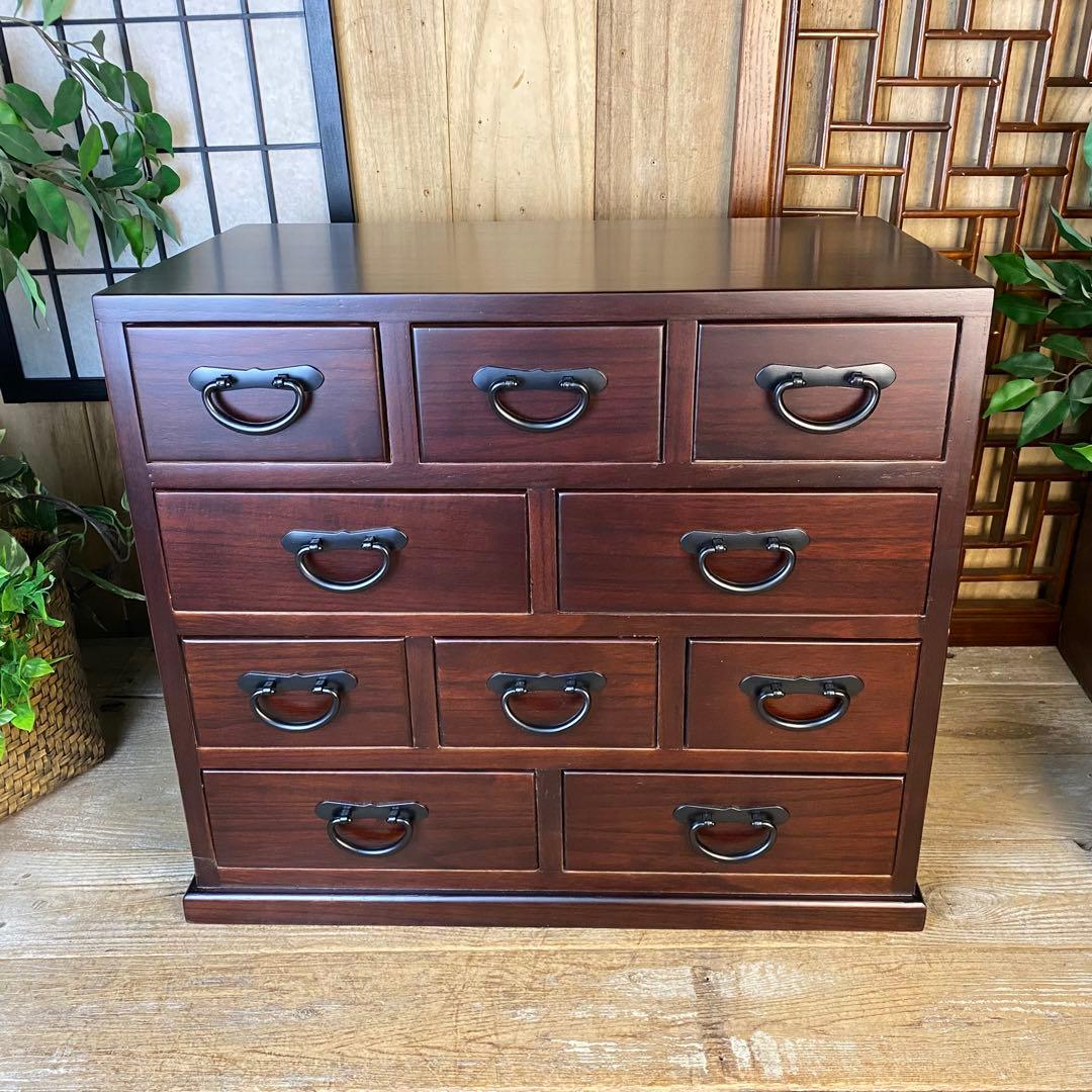 大幅値下げセール中！民芸家具桐材多引き出しチェストタンスA56㎝×58㎝木製収納 大幅値下げセール中！民芸家具桐材多引き出しチェストタンスA56㎝×58