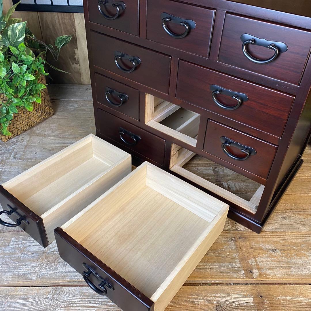 大幅値下げセール中！民芸家具桐材多引き出しチェストタンスB60㎝×53