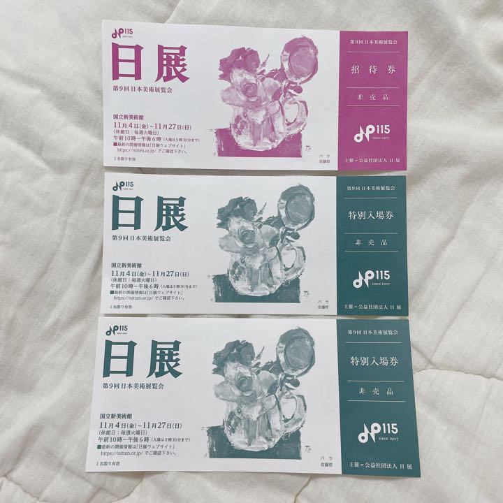 匿名配送】日展 第9回 チケット 3枚 - メルカリ 匿名配送】日展 第9回 チケット 3枚 - メルカリ