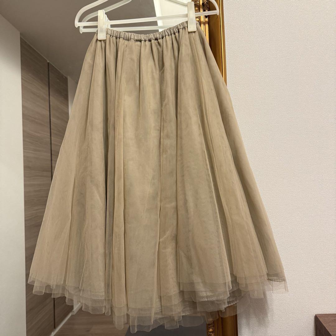 美品　bilitis ミルフィーユ・ロングチュチュ ロングチュールスカート 美品 bilitis ミルフィーユ・ロングチュチュ ロングチュール