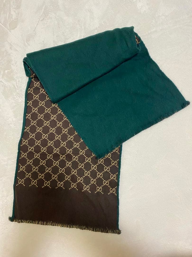 GG マフラー グリーン/ブラウン