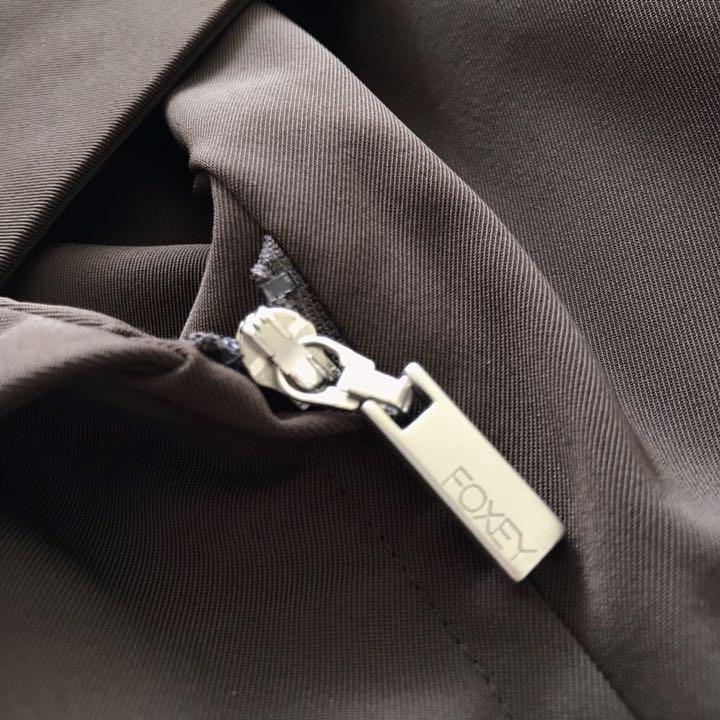 通販低価↉ 美品 ショールカラーデザインジャケット 茶色 40 WRclN-m32247436488 FOXEY NEW YORK 安い高評価