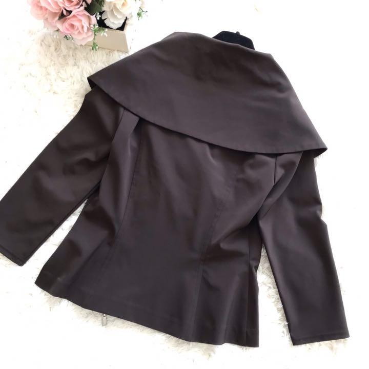 通販低価↉ 美品 ショールカラーデザインジャケット 茶色 40 WRclN-m32247436488 FOXEY NEW YORK 安い高評価