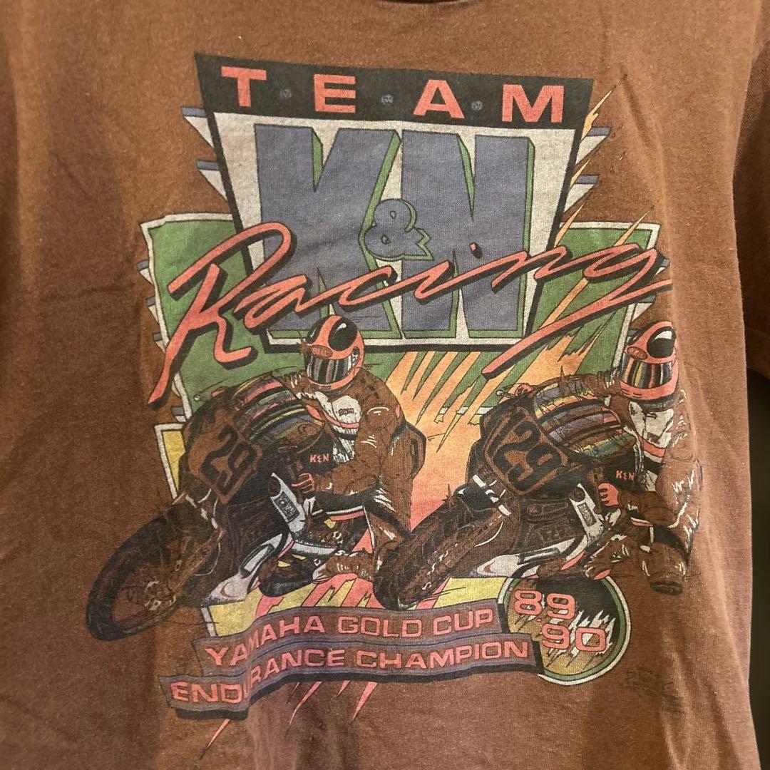 80s 90s TEAM K&N Racing ブラウン Tシャツ USA製