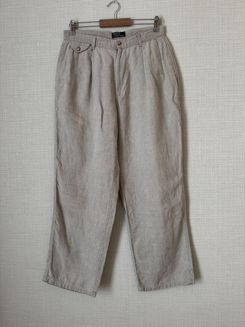 USA製 RALPH LAUREN ラルフローレン リネン パンツ スラックス