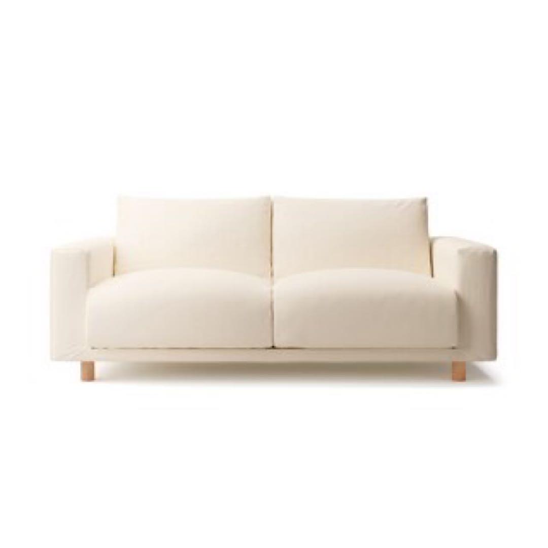 【無印良品】【美品】ソファ2.5シーター MUJI／無印良品／ソファ／2.5シーター／木製フレーム／グレー