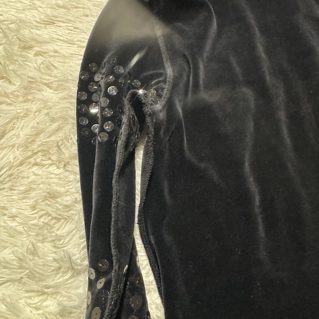 【日本全国送料無料】 SONIRYKIEL黒 ベロア風 セットアップ スパンコールS・SONIA RYKIEL 【新作到着!!】