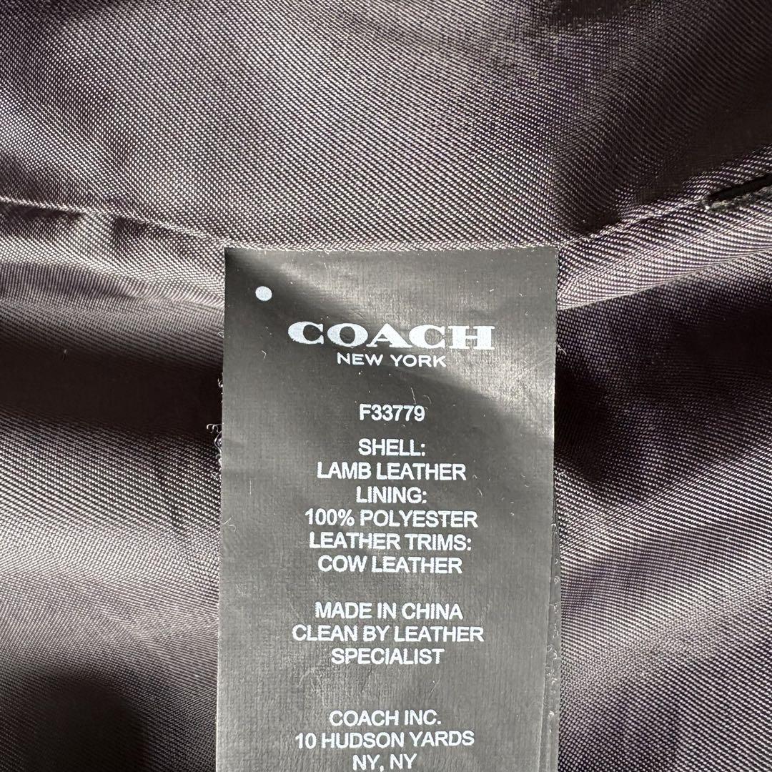 COACH コーチ F33779 ブラック シングル ライダースジャケット
