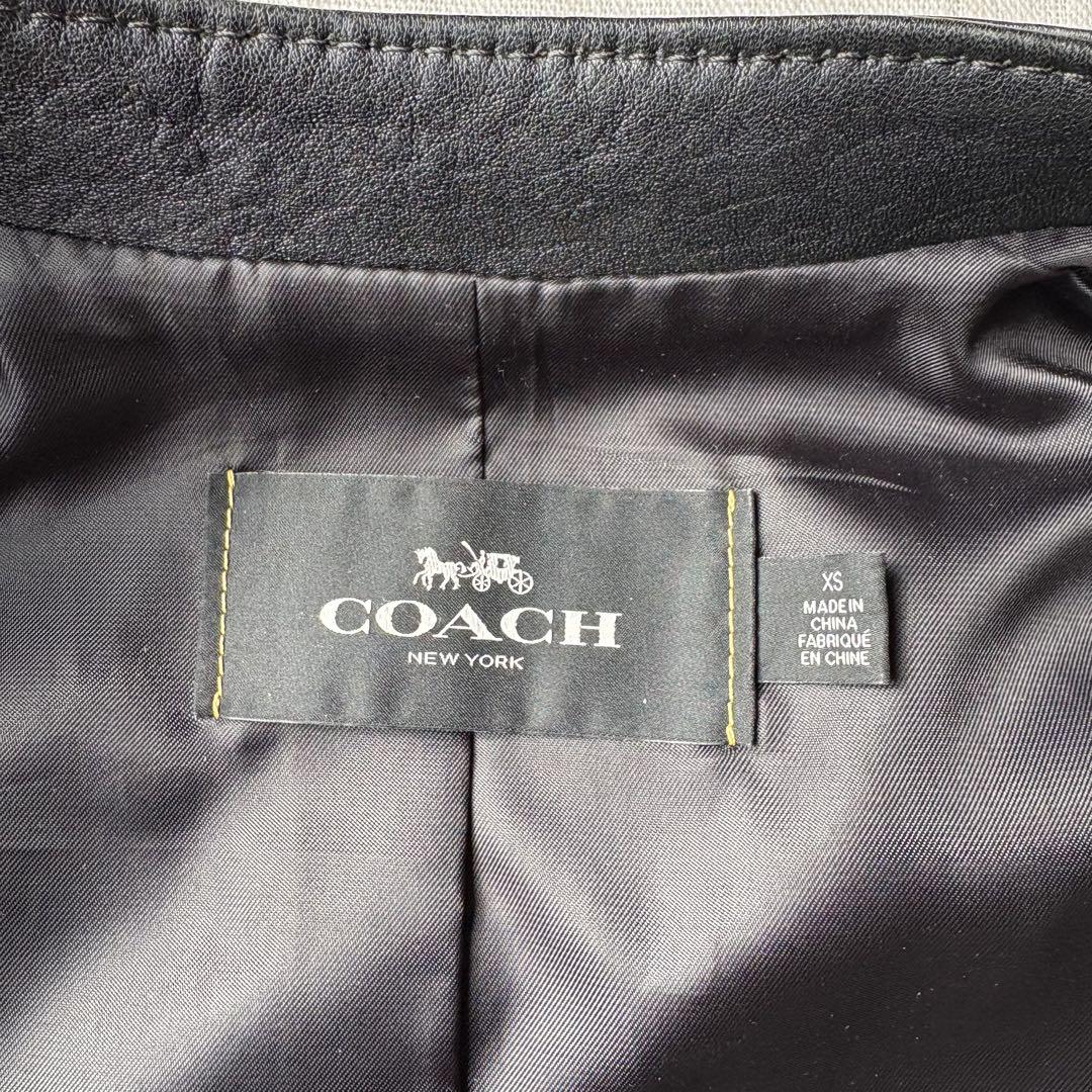COACH コーチ F33779 ブラック シングル ライダースジャケット