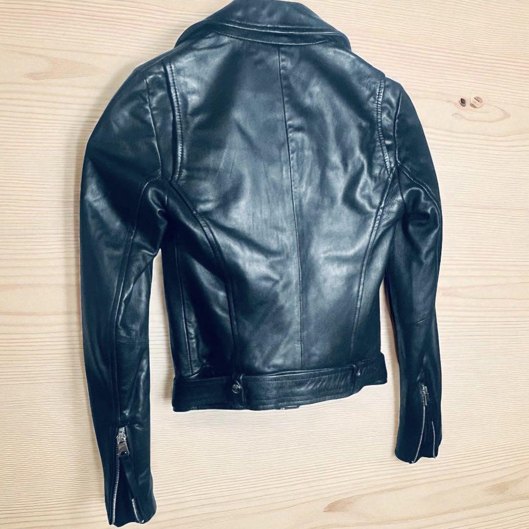 ZARA Trafaluc outerwear 羊革リアルレザージャケットXS Zara Trafaluc Red Sheep Leather Moto jacket Size XS preowned