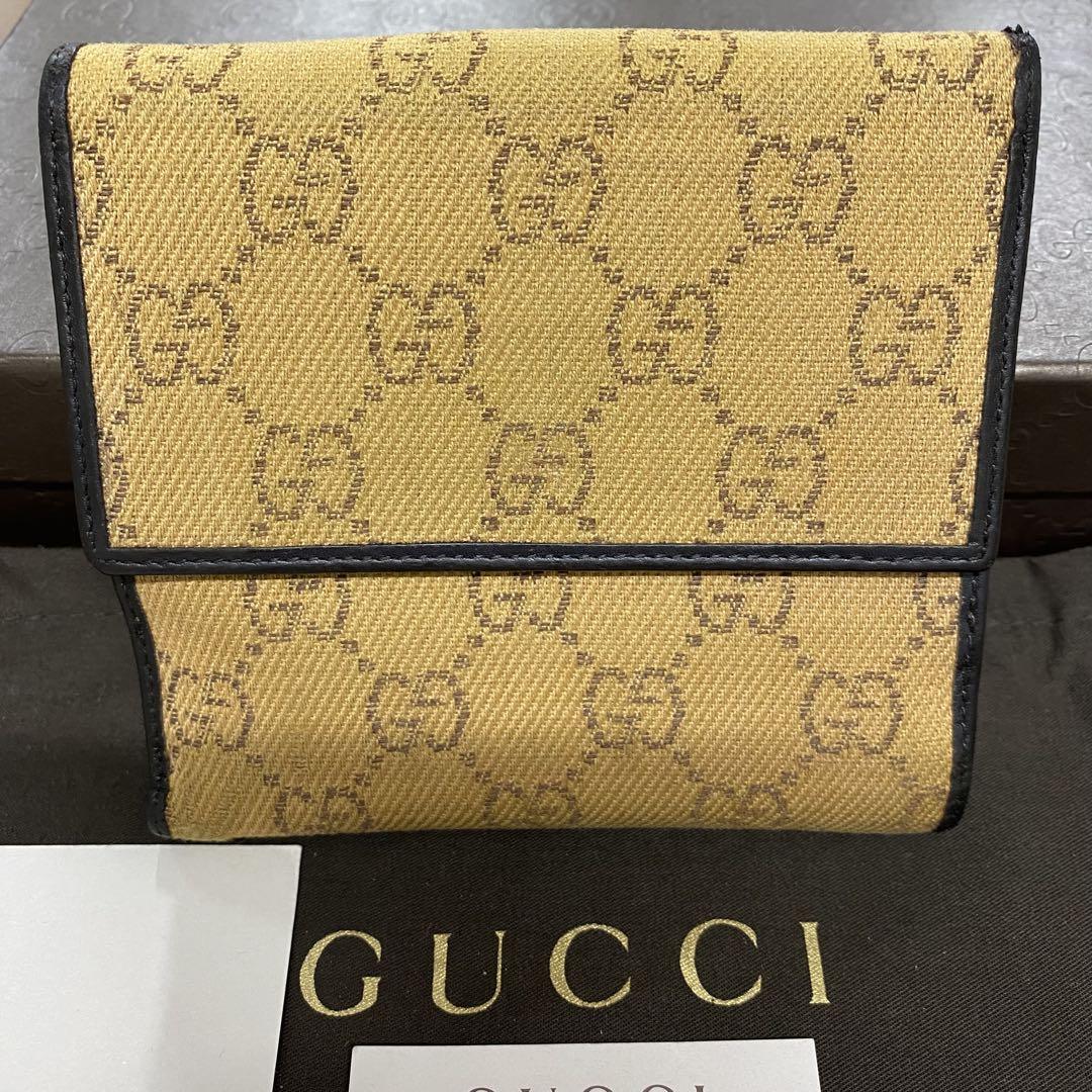 新品同様‼️ グッチ　GUCCI 財布　二つ折り　折り財布　GGキャンバス 新品同様‼️グッチ GUCCI 財布 二つ折り 折り財布 GGキャンバス