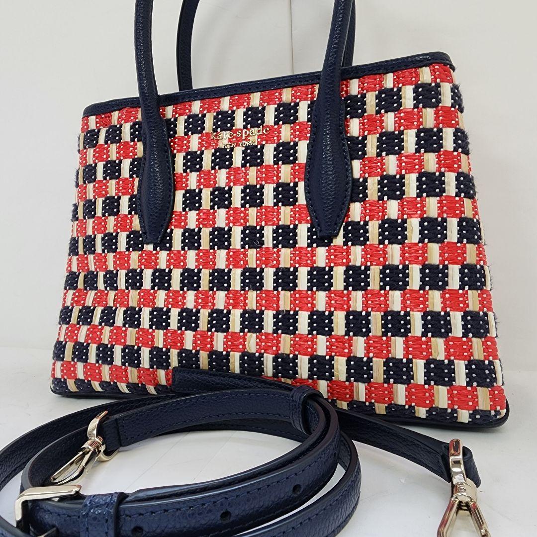 通販 美品】ケイトスペード 2way 籠 編み込み ショルダーバッグ バッグ