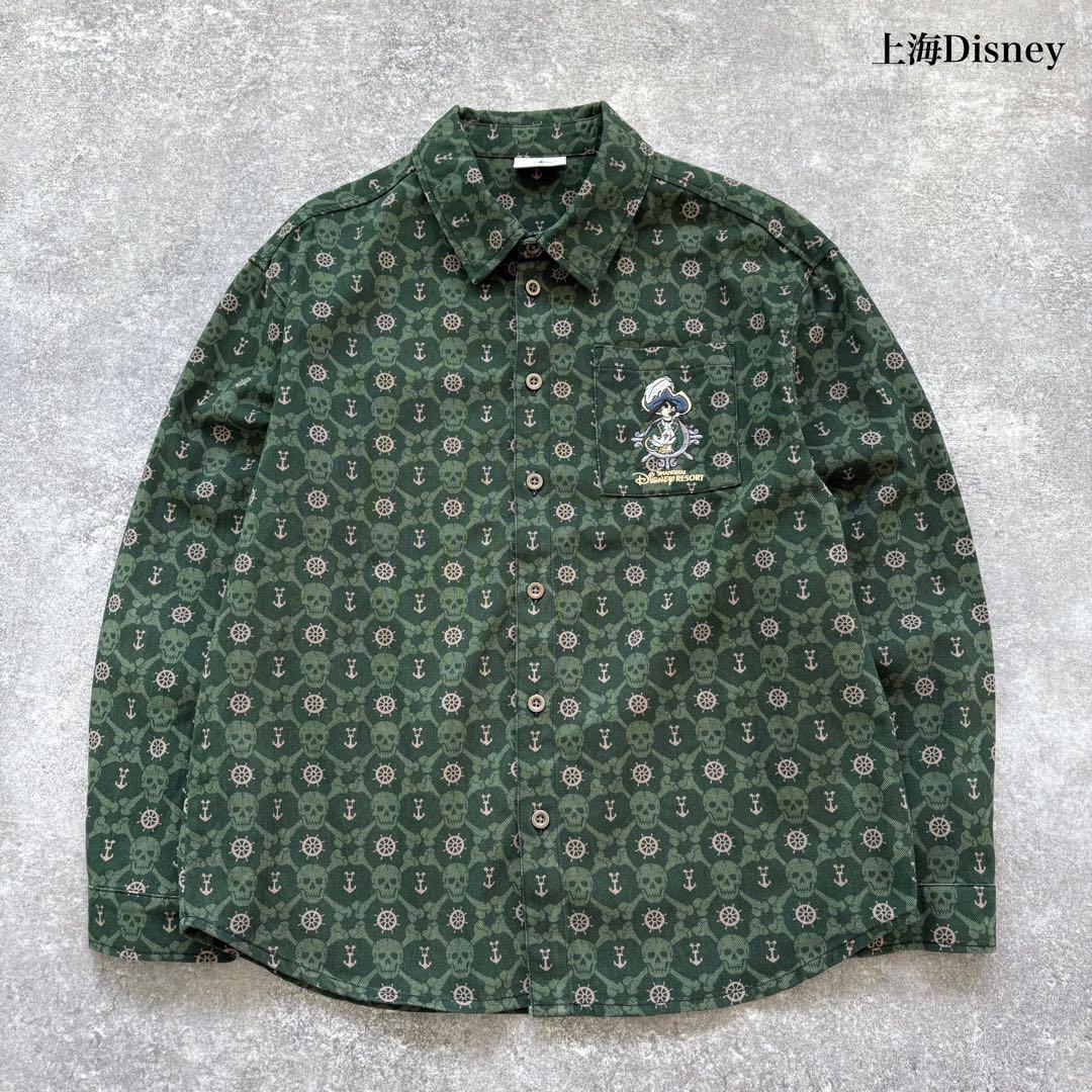 Disney 上海ディズニー 長袖シャツ パイレーツ オブ カリビアンM・Disney