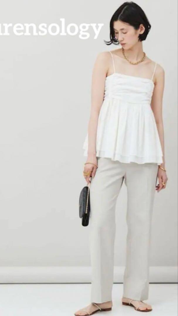 美品Curensology カレンソロジー　シェルタリングストレートパンツ　36