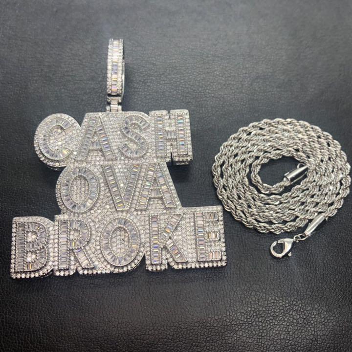 【新品】ネックレス cash ova broke チェーン ホワイト シルバー