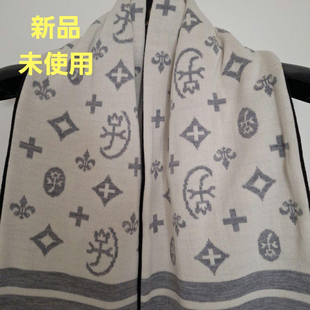 新品 未使用CASTELBAJAC マフラー グレー アイボリー男女