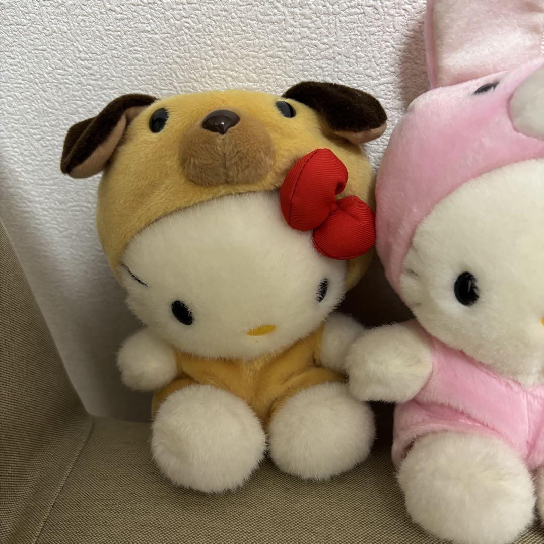 1998年製　ハローキティ　ぬいぐるみ　セット　動物コスチューム　着ぐるみ 1998年製 ハローキティ ぬいぐるみ セット 動物コスチューム