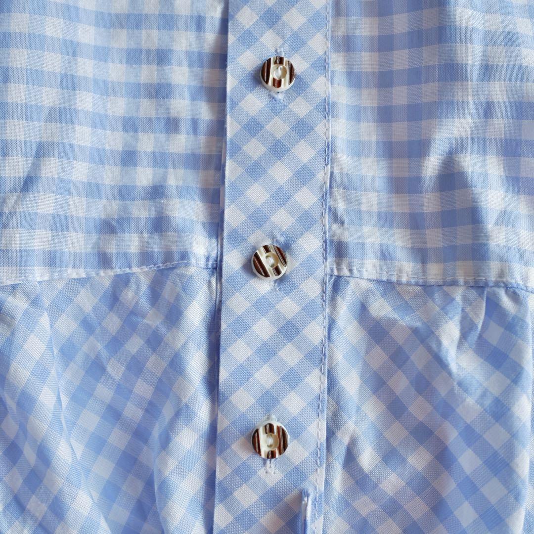 トップス Vintage Gingham Puff Sleeve Blouse