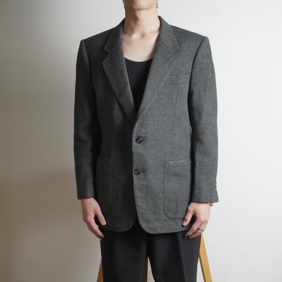 LANVIN ウールテーラードジャケット スラッシュ柄 グレー/TW6