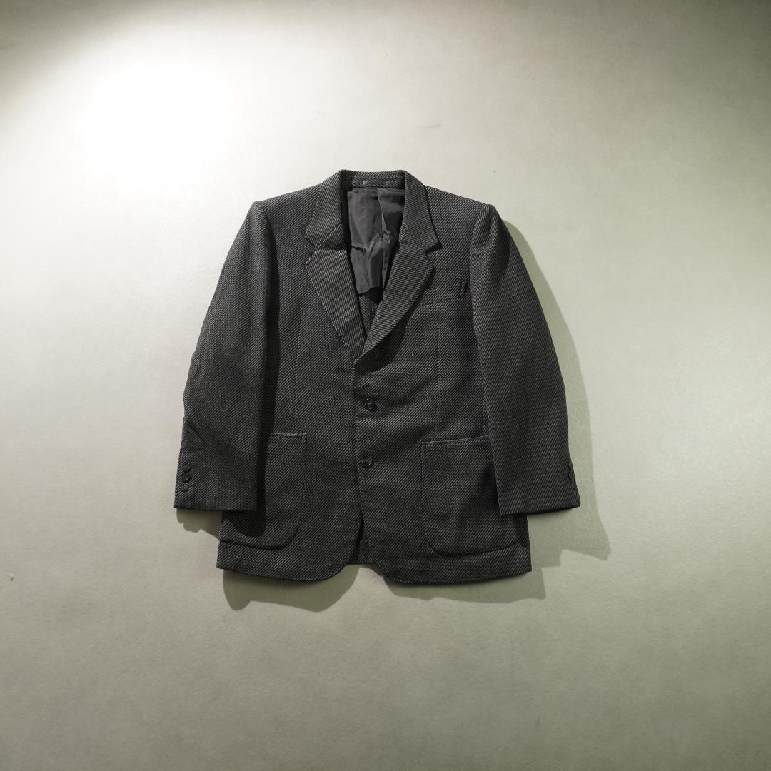 LANVIN COLLECTION テーラードジャケット　ダークグレー　2XL LANVIN ウールテーラードジャケット スラッシュ柄 グレー/TW6