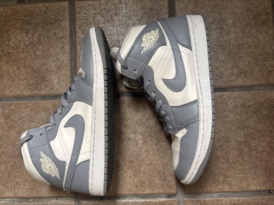 Nike Air Jordan 1 Mid グレー/ホワイト　28cm メンズ