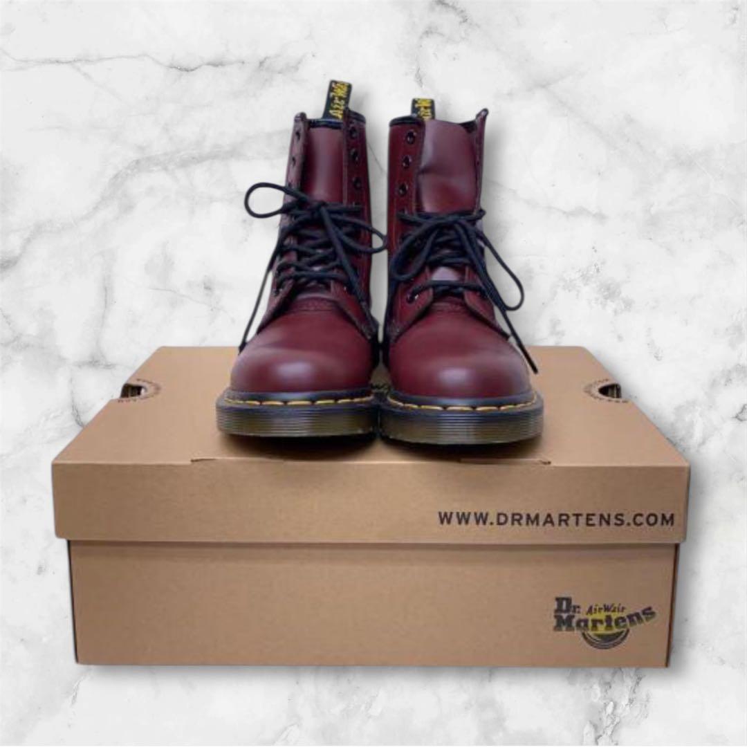 ドクターマーチン美品8ホールブーツ1460 チェリーレッドUK3レースアップ