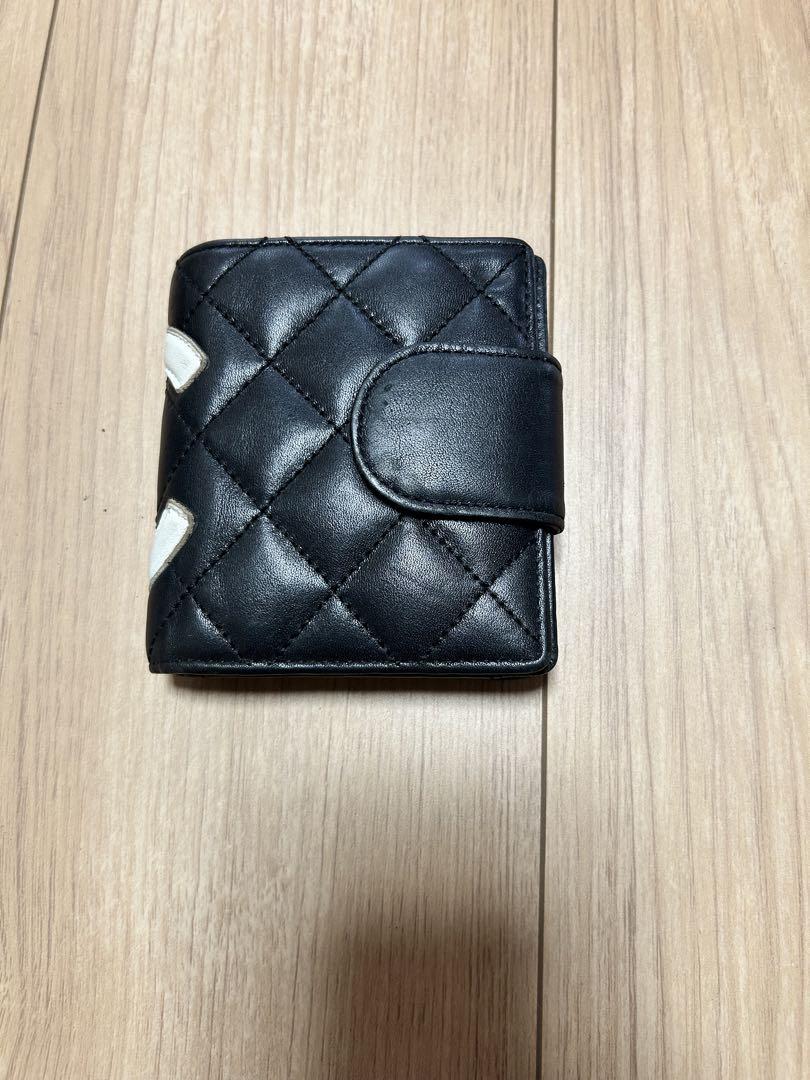 「NIN」 CHANEL 二つ折り財布 ブラック/ホワイト