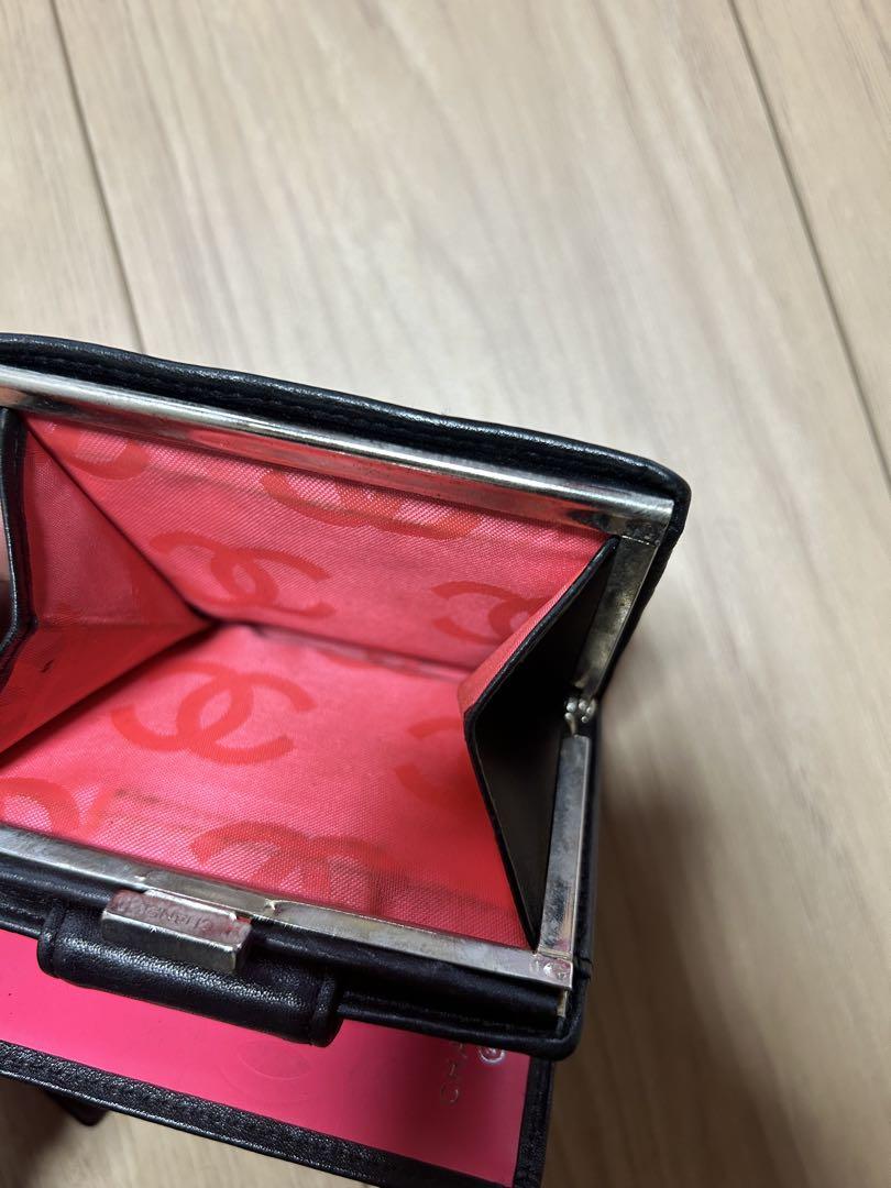 「NIN」 CHANEL 二つ折り財布 ブラック/ホワイト