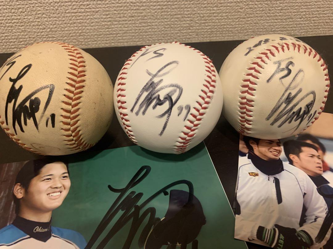 日本ハム 大谷翔平 直筆サインボール 写真 ルーキーイヤー