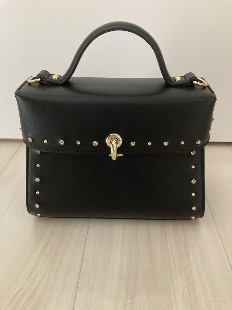 【絶品】 DIANA ダイアナ ショルダー ブラック バッグ ハンド スタッズ バッグ