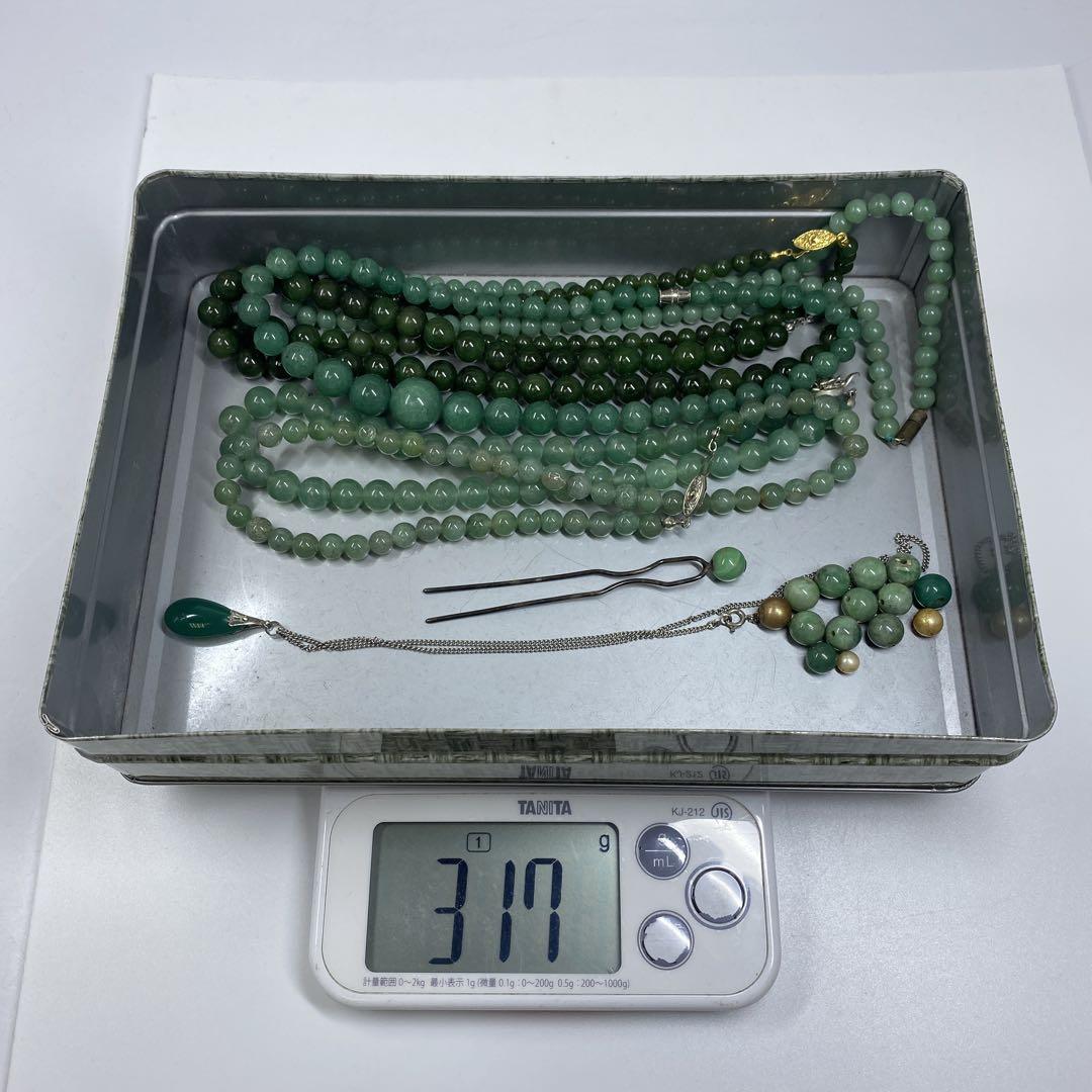 翡翠　ネックレス　アクセサリー　341 g 東さ7-0407☆2F メキシコ翡翠ネックレス 79g 東さ7-0802☆2F - メルカリ