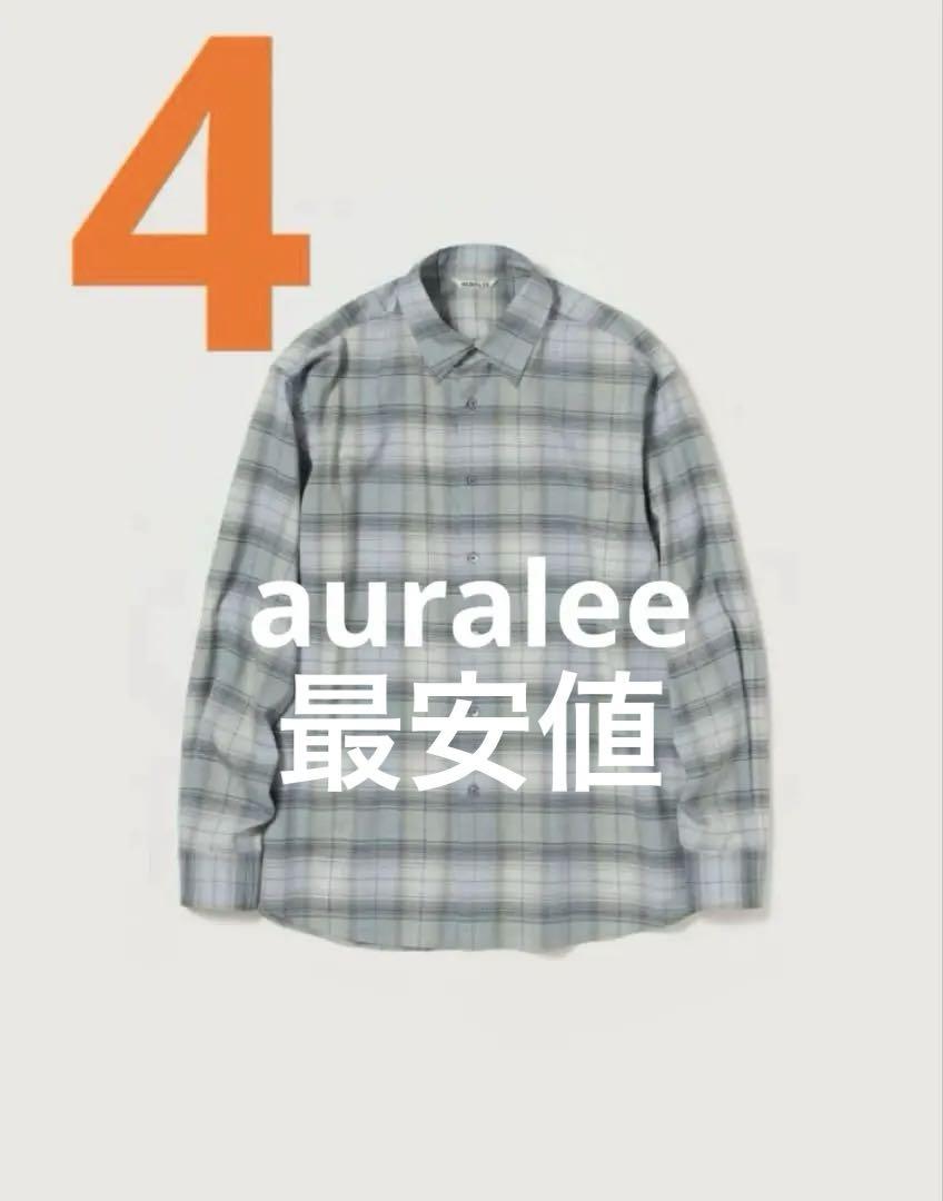AURALEE SUPER LIGHT WOOL CHECK SHIRT 4