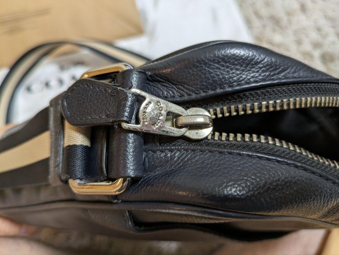 COACH ショルダーバッグ 紺 レザー