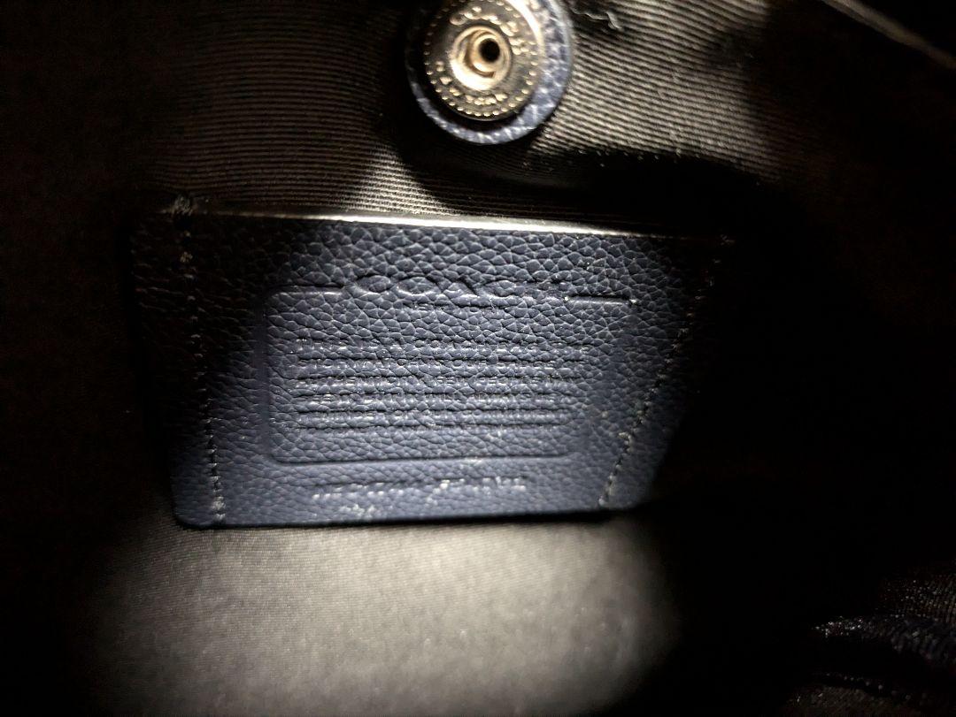 COACH ショルダーバッグ 紺 レザー