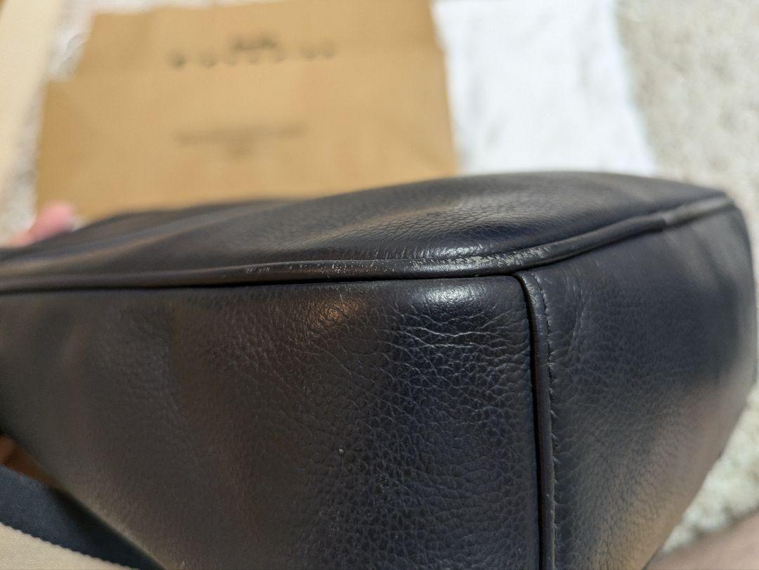 COACH ショルダーバッグ 紺 レザー