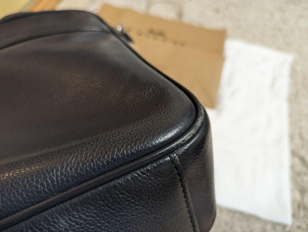 COACH ショルダーバッグ 紺 レザー