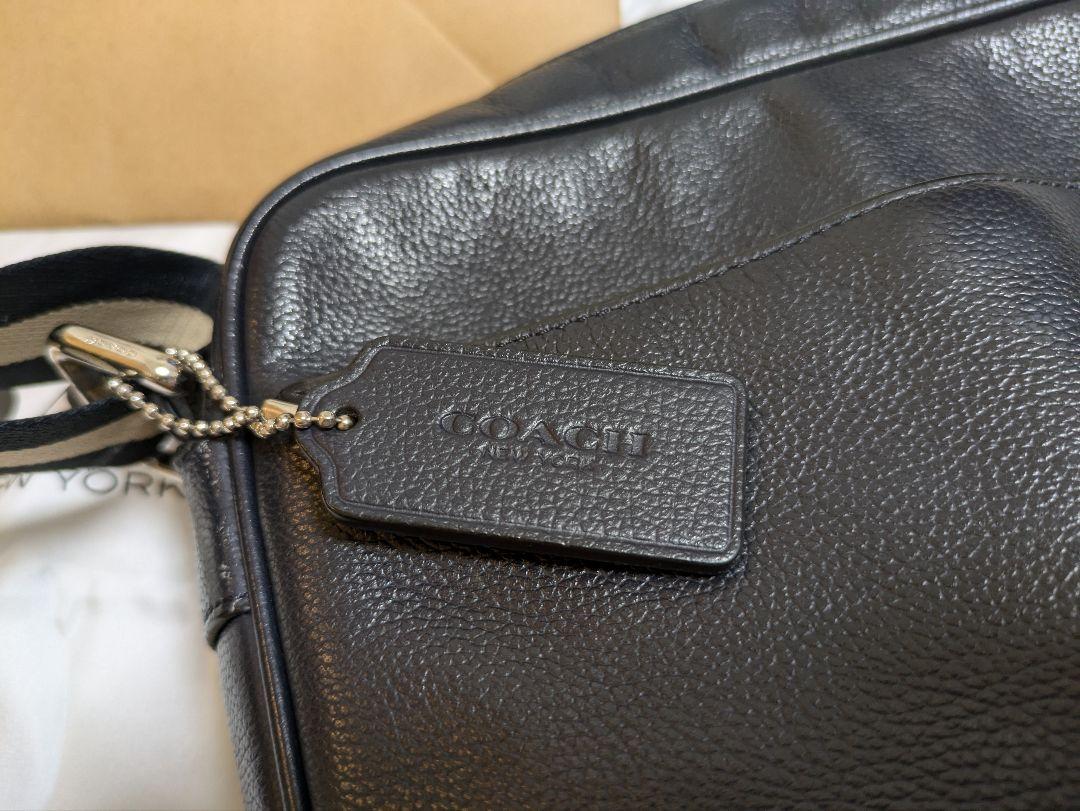 COACH ショルダーバッグ 紺 レザー