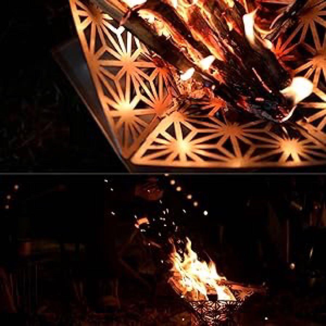 オシャレなs'more 焚き火台 コンパクトで変幻自在、和柄組み立て