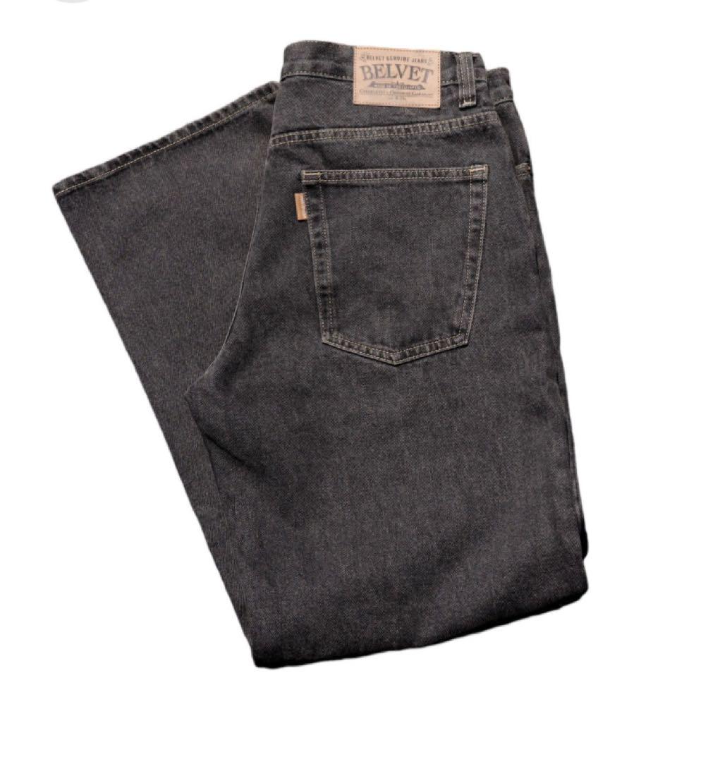 BELVET ブラックデニム　L size