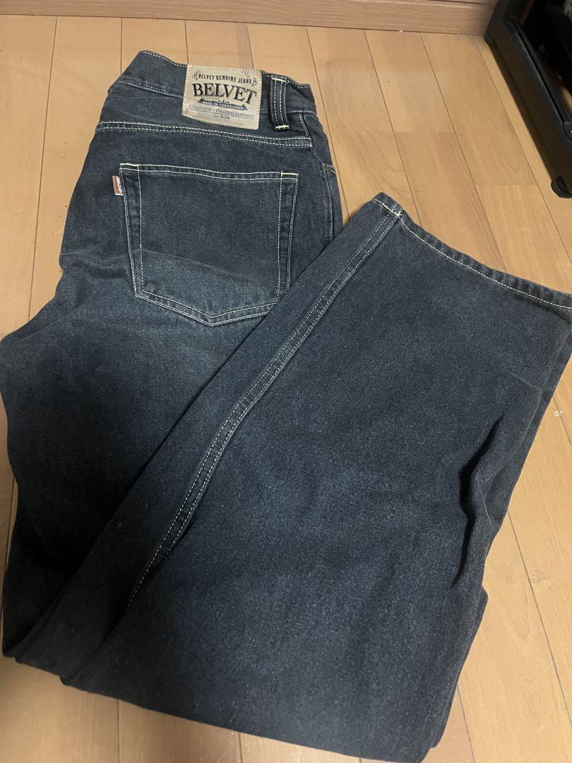 BELVET ブラックデニム　L size