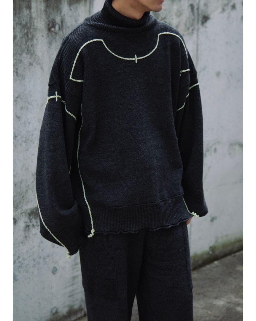 metho メソ Previous Sweater METHO メソ⁄ Previous sweater(Unisex)⁄ ミッドグレー×オーカー