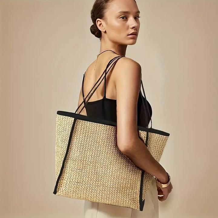 [国内発送] SANDRO★ストロー素材トートバッグ Amazon | 女性用ストロートートバッグ、サマーストロー