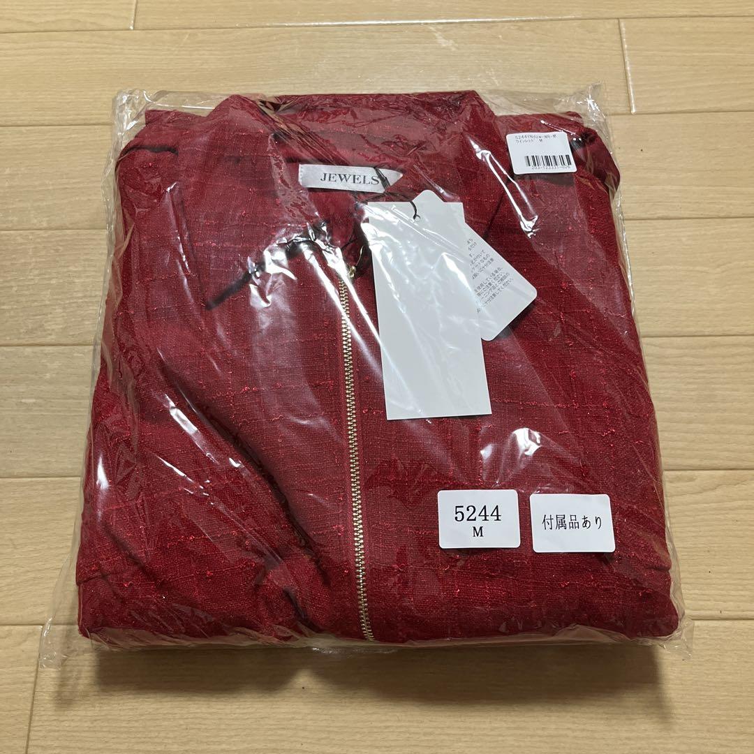 JEWELS フロントジップワンピース ワインレッド Mサイズ JEWELS フロントジップワンピース ワインレッド Mサイズ