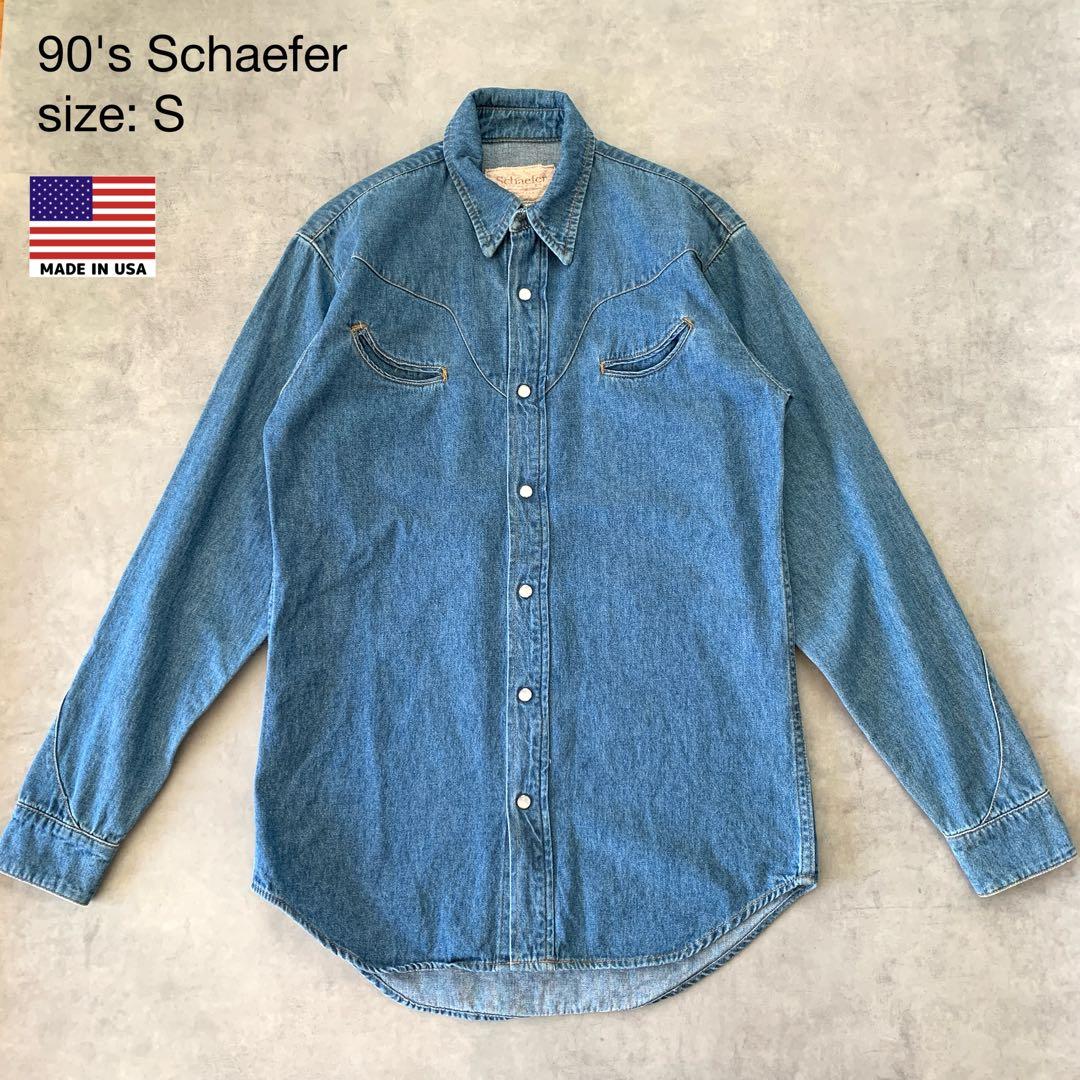 90's USA製　Schaefer ウエスタンダンガリーシャツ