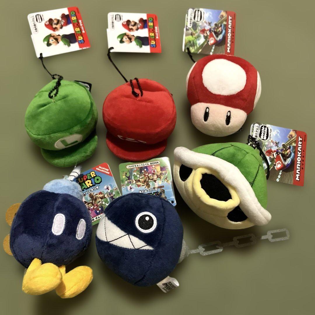 スーパーマリオ ボールチェーン付きマスコットぬいぐるみ 6個セット スーパーマリオ マスコット ぬいぐるみ ボールチェーン付き 6点