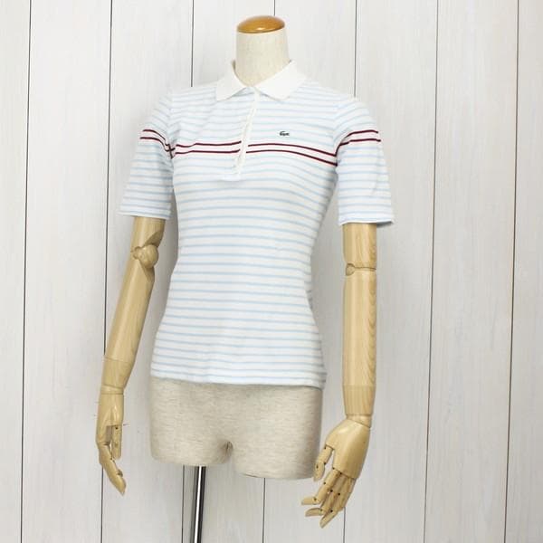 ラコステ LACOSTE 半袖ポロシャツ ボーダー S相当 お得なセール 864円