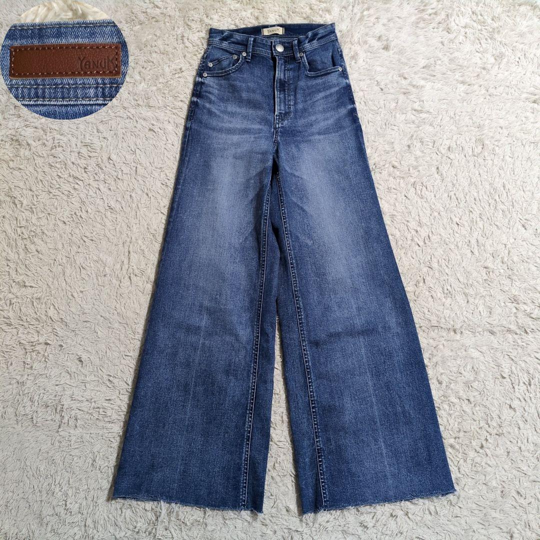 ヤヌーク CVLワイドフレア デニムパンツ 22 美品 現行モデル YANUK ワイドフレアデニムパンツ CVL 22 - メルカリ